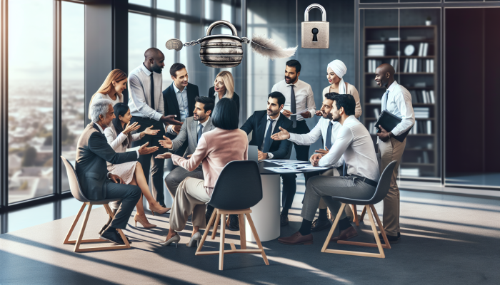 Comprehensive Guide to Consolidating Debt with Multiple Lenders | DCL A diverse group reviewing personal loan options for debt consolidation in a modern office.