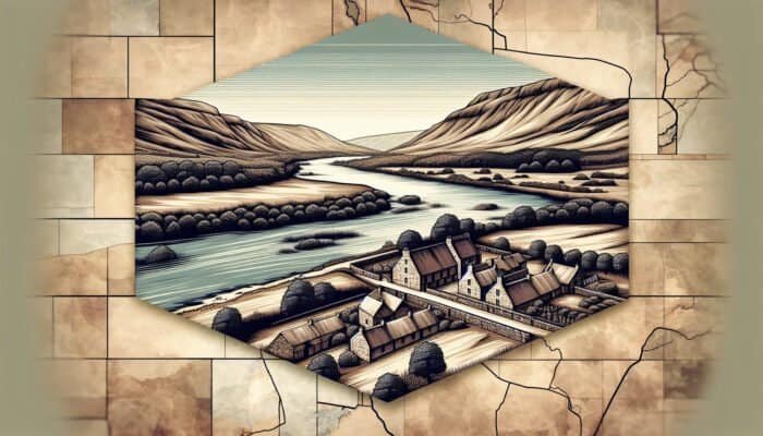 Flagstone Flooring: An ancient settlement in South Lanarkshire showcasing durable and aesthetically pleasing flagstone flooring, intricately crafted by local artisans.