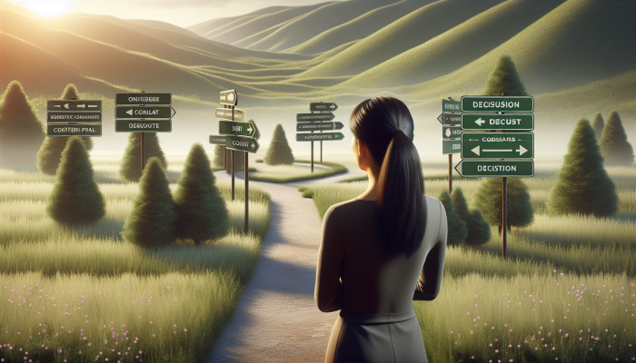 How Debt Consolidation Worked for Retirees: A Guide | DCL A person choosing among various debt consolidation paths in a serene landscape.