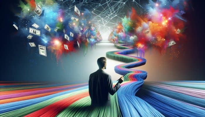 Debt Consolidation Success Stories to Inspire You in the UK | DCL Debt Consolidation Success Stories to Inspire You in the UK: Person feeling relieved as colourful debts merge into a calm river, symbolising debt consolidation and financial stability.