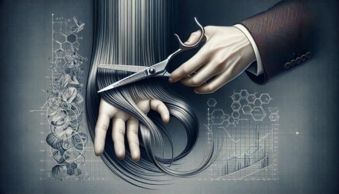 Utilising Point Cutting for Textured Hair Ends: A hairstylist employing the point cutting technique to achieve beautifully textured, angled cuts at hair ends with expert scissor precision.