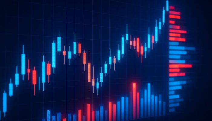 Volume at Price VAP chart showcasing vivid volume bars over candlestick patterns
