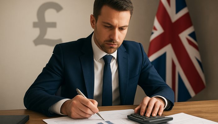 How a Merged Plan Affects Your Credit Score: Essential Guide | DCL UK professional reviews loan papers and interest charts while calculating debt with calculator on wooden desk